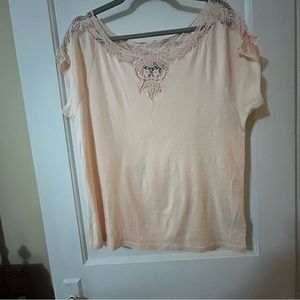 Ralph Lauren Open embroidered top Peach XL